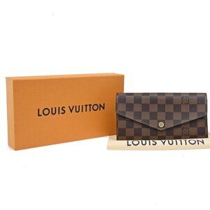 LOUIS VUITTON Sarah Long Envelope Wallet Damier Ebene Leather BN N63209 84DA228